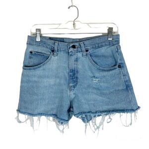 Wrangler Light Wash Distressed Cut Off Denim Shorts